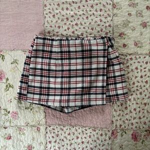 Forever 21 Plaid Faux Wrap Skort